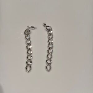 Silver Chain Drop Earrings
